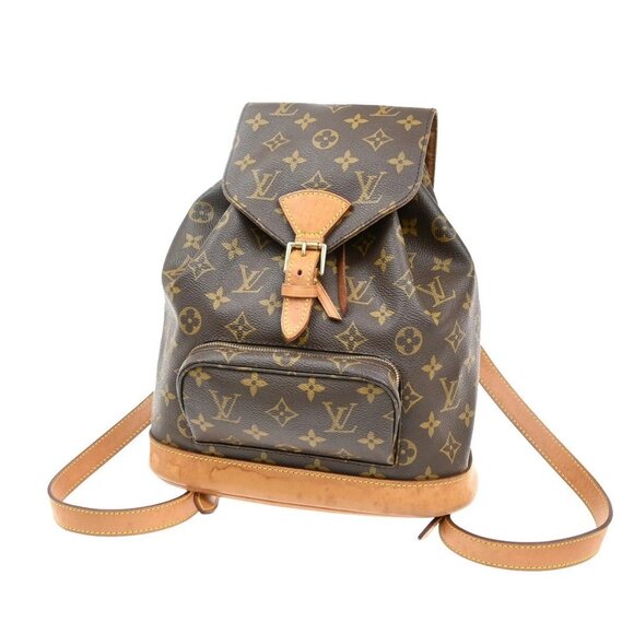 LOUIS VUITTON Montsouris MM Backpack Bag Monogram Leather Brown M51136 96EF152 - Picture 1 of 15